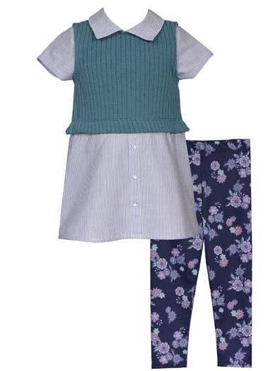 Set de leggings de tres piezas para el regreso a la escuela para niñas para venta al por mayor de Bonnie Jean