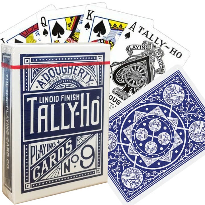 Bicycle Tally-Ho Fan Back Cards (Blue) for wholesale by Cardshouse