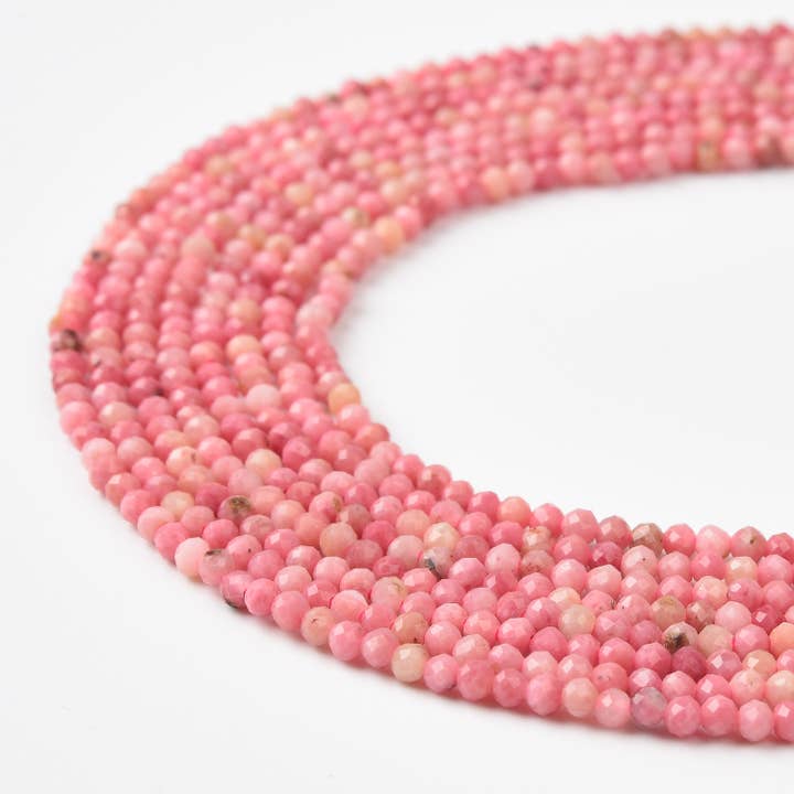 Micro Faceted Round Rhodonite Gemstone Beads, 2mm for wholesale by Beads Creation