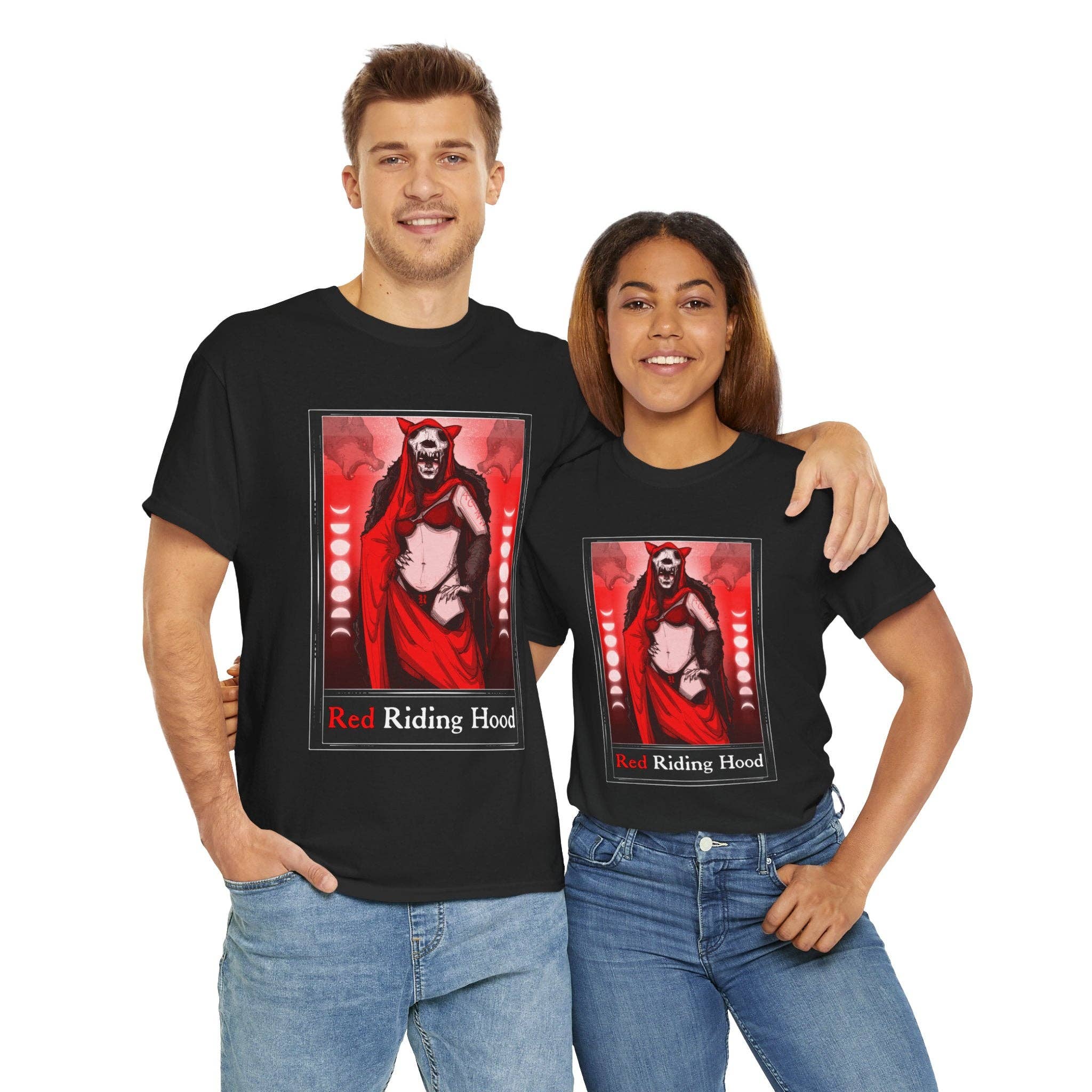 LVB Art - Wholesale T-Shirt (Graphic) - Unisex - Red Riding Hood Tarot  (Front & Back Print) Unisex Heavy Cotton Tee14