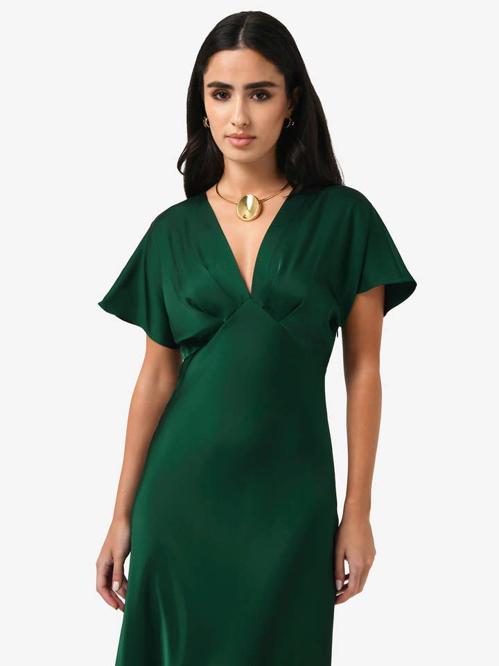 Forcast - Wholesale Dress - Women's - Forcast Women's Catalina V-Neck Satin Dress1