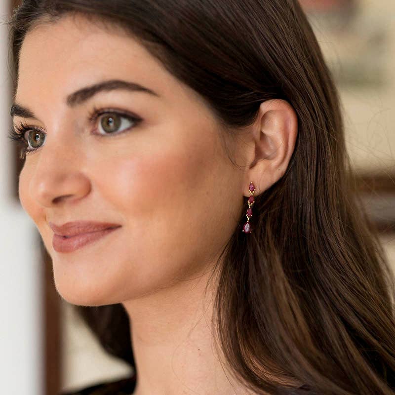 ACUS - Wholesale Dangle Earrings - Candile Ruby Earrings1