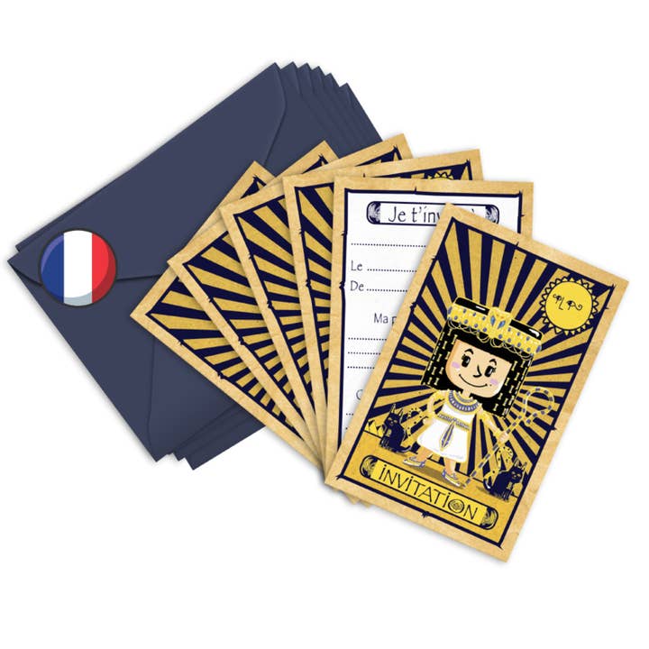 Kit de 6 convites de aniversário de Cleópatra e 6 envelopes por atacado de TickyTacky