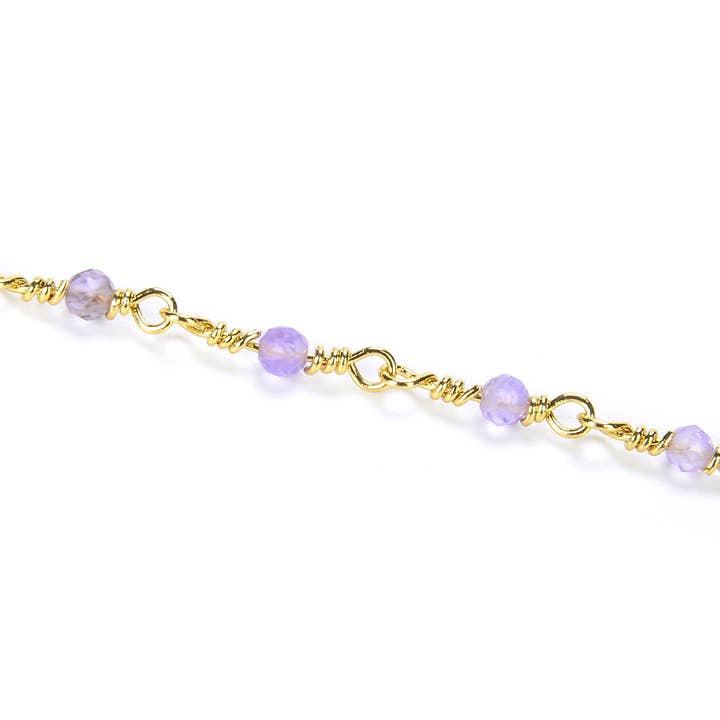 findings4uGem - Wholesale Link & Chain Necklace - Gold-Filled Gemstone Spinel Beads Craft Chain By Foot, CH0582