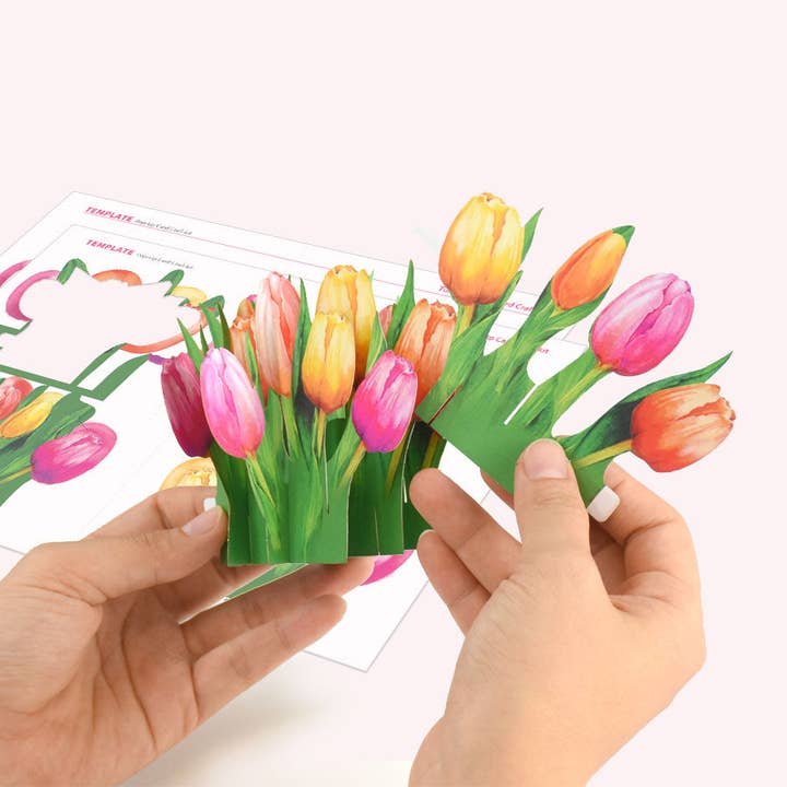 Tulips Pop-Up Card Making Kit for wholesale by Unipop Cards, LLC