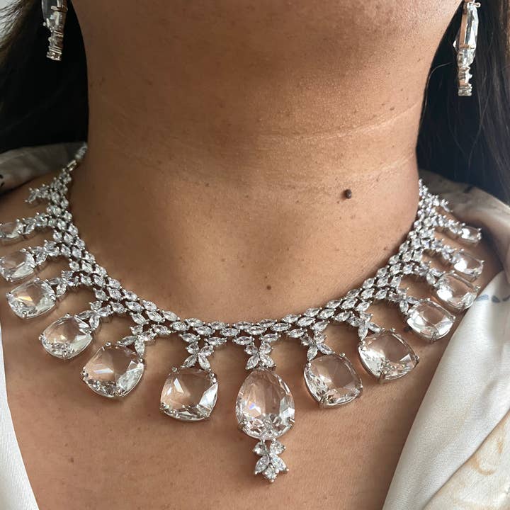 Crystal Elegance Symphony Necklace Set for wholesale by Vinnis Jewelry