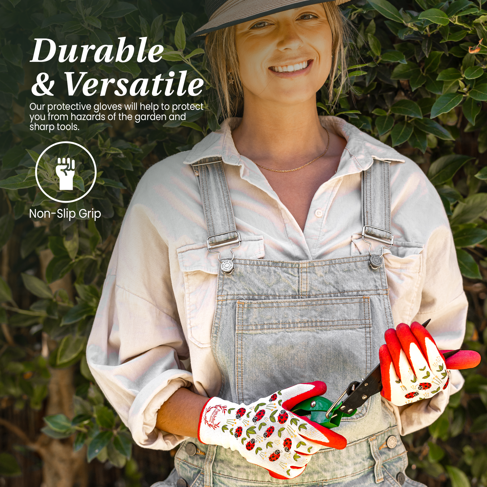 FunJobs Garden Gloves - Venta al por mayor Guantes de jardín - Guantes de jardín FunJobs con diseño de mariquitas13