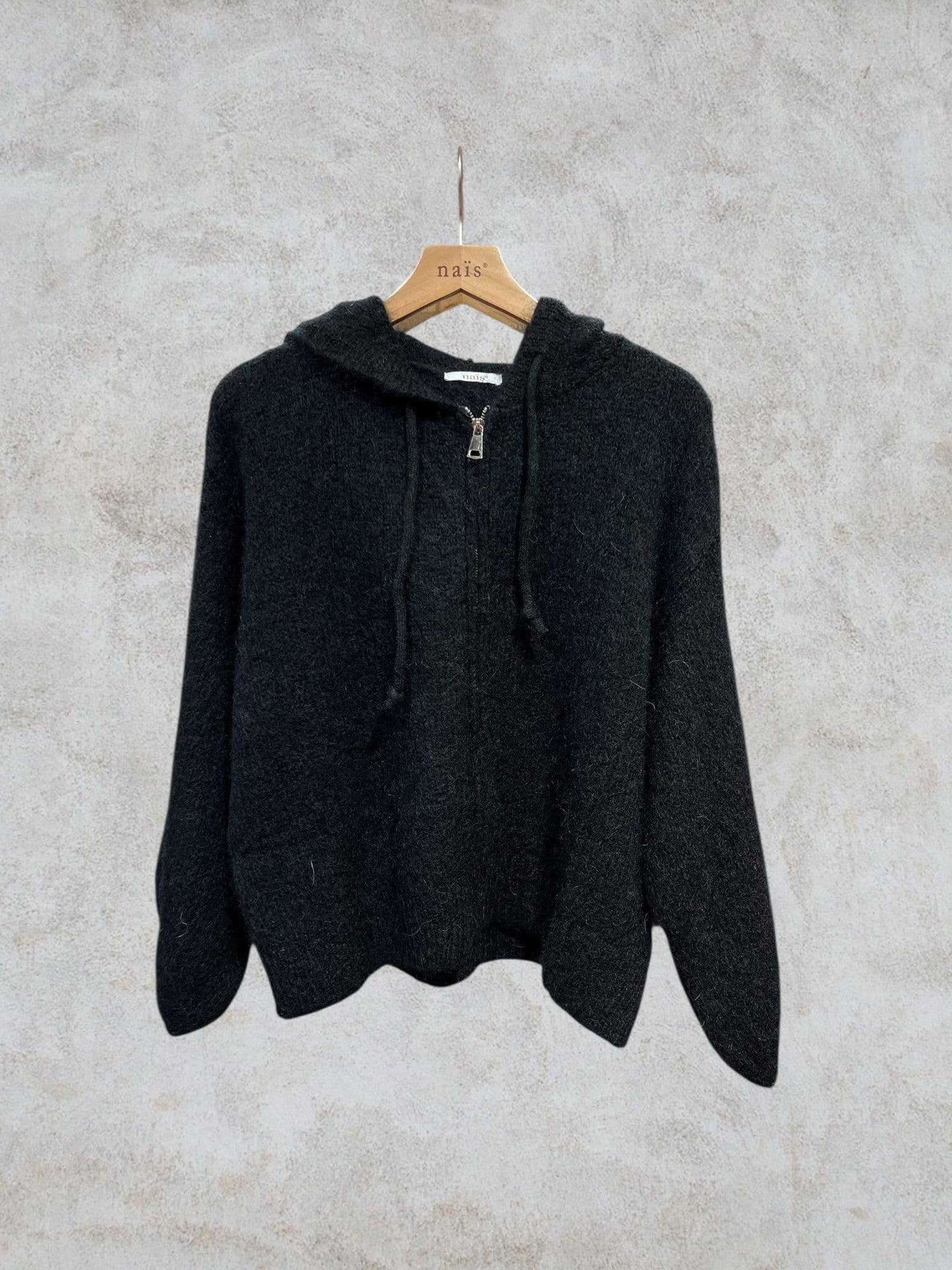 NAÏS PARIS - Vendita all'ingrosso Cardigan - Donna - Cardigan con cappuccio e zip in mohair e lana14