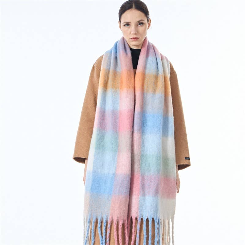 Sweetkama - Vente Écharpe – femme - Écharpe quotidienne à carreaux AC pour femmes SKAS420140