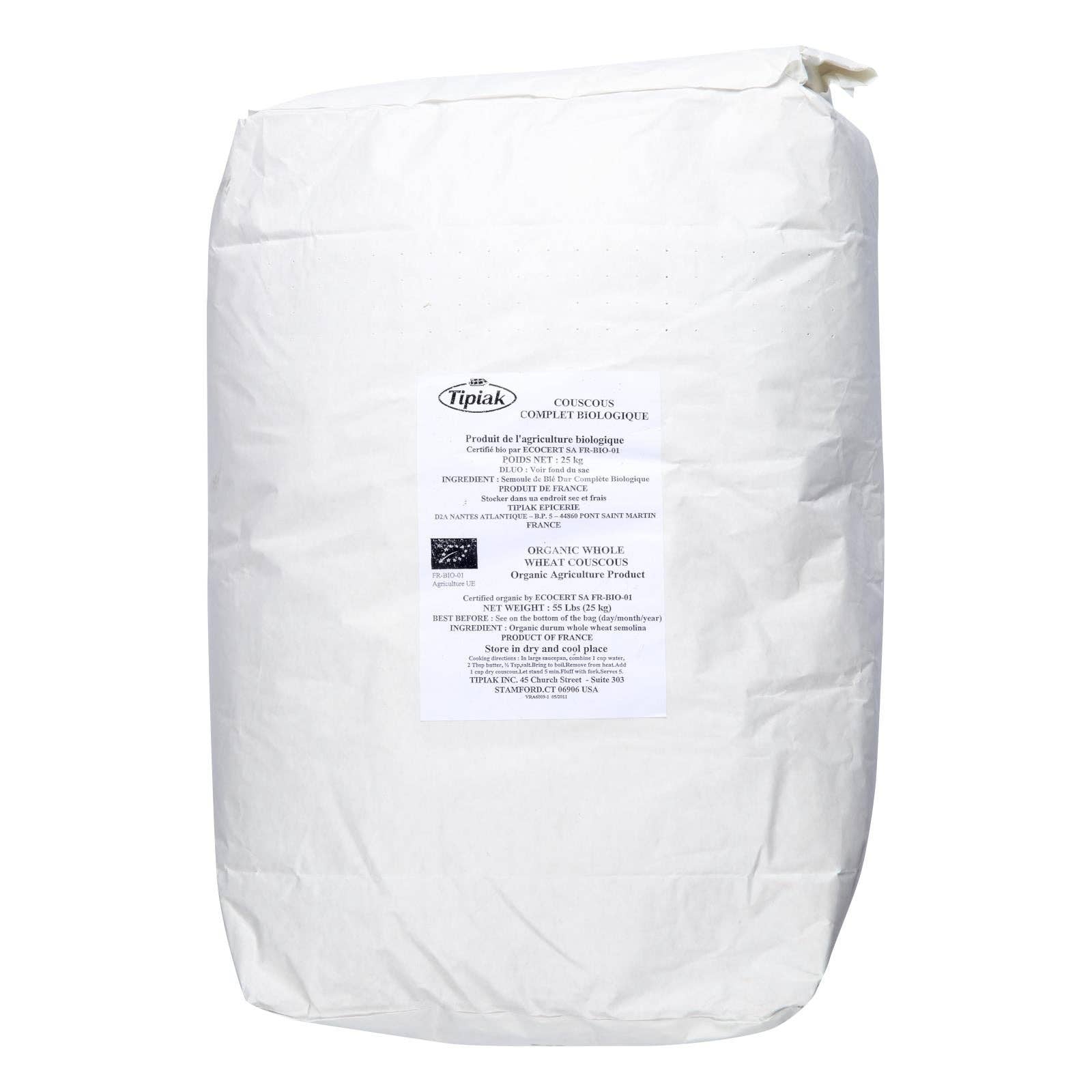 Everyday Supply Co - Wholesale Pasta - Organic Whole Wheat Couscous 55lb Bulk - French0