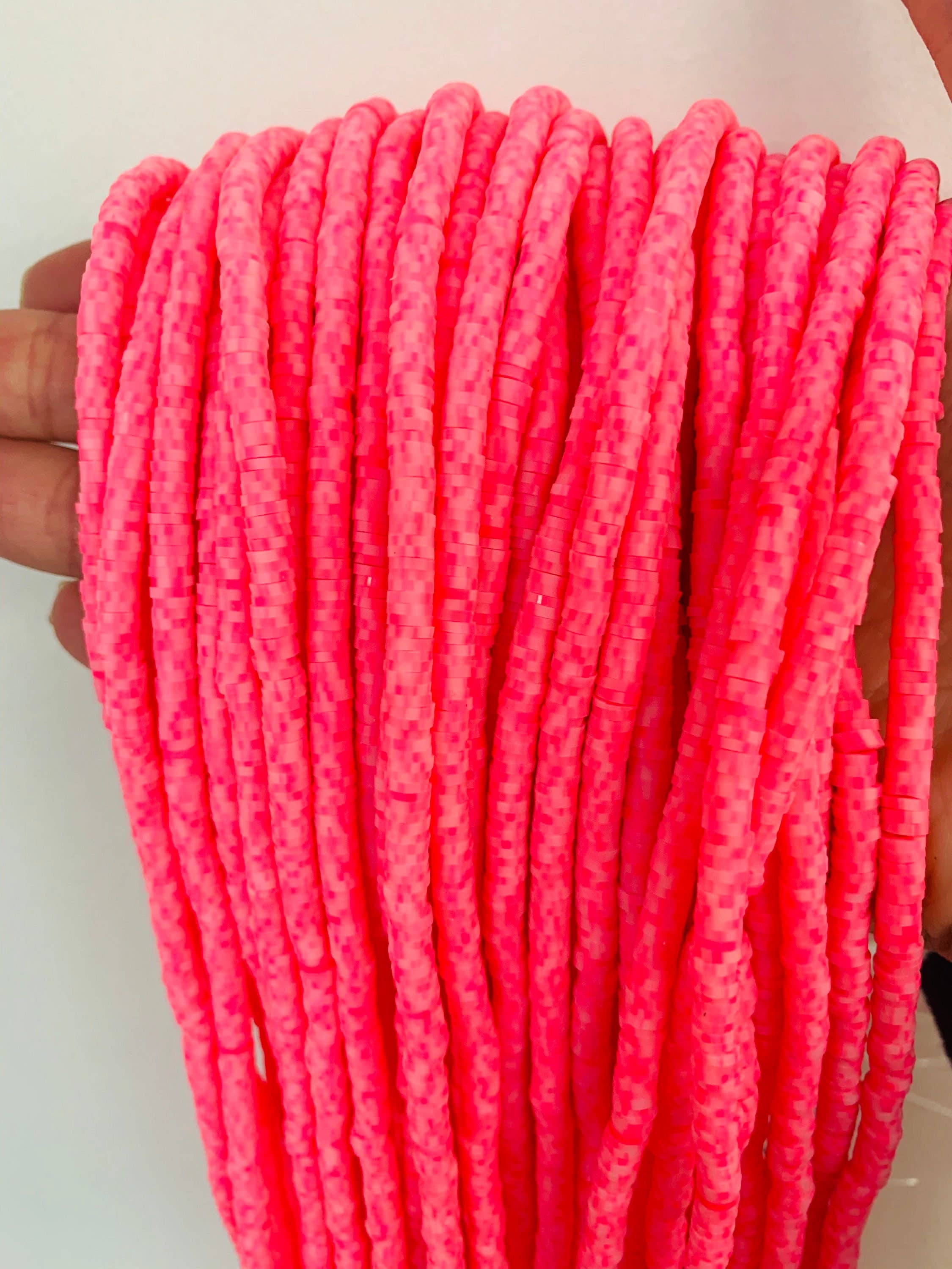 The Bead Bazaar - Wholesale Beads - Heishi Beads, Camo Pink Disc Beads, Spacer Beads, Polymer Clay Beads, Jewelry Making, Jewelry Supplies, Disc Beads, Camo Pink Heishi Bead4