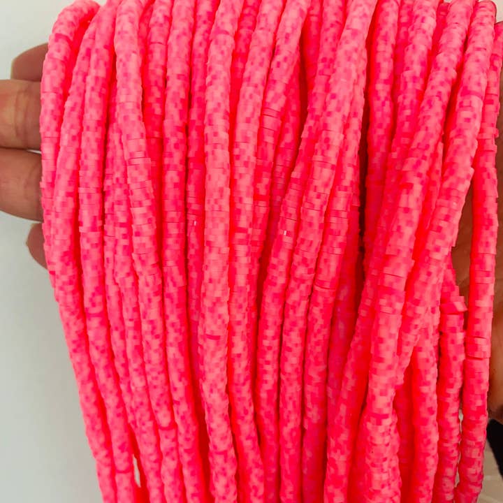 The Bead Bazaar - Wholesale Beads - Heishi Beads, Camo Pink Disc Beads, Spacer Beads, Polymer Clay Beads, Jewelry Making, Jewelry Supplies, Disc Beads, Camo Pink Heishi Bead4