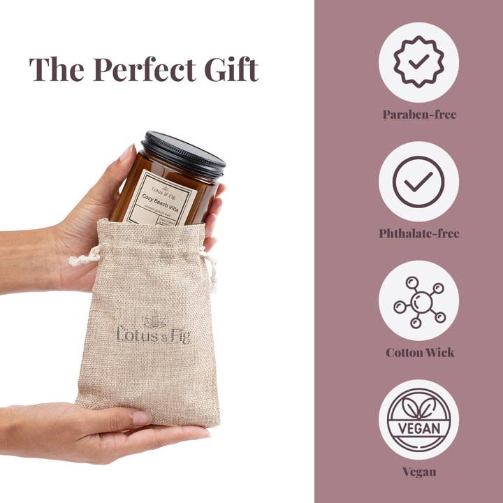 Lotus & Fig - Wholesale Jar/Filled Candle - Cozy Beach Villa 8 oz Candle3