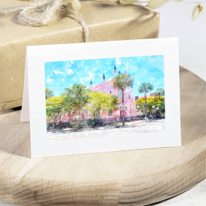 Cartes de vœux, Charleston SC, L'Église française huguenote pour la vente par G.O.A.T House of Creative