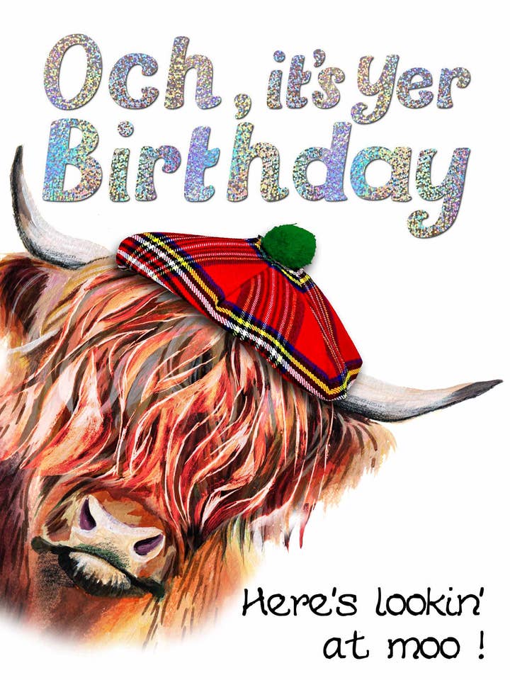 Geburtstagskarte "Here’s Lookin’ At Moo" WWBD317 für den Großhandel von Wee Wishes