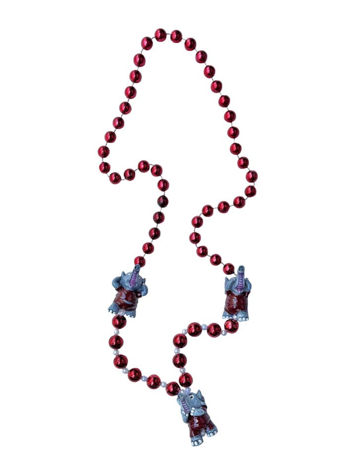 Elephant Hear, See, Speak No Evil Trio On Red Specialty Bead for wholesale by Mardi Gras Creations