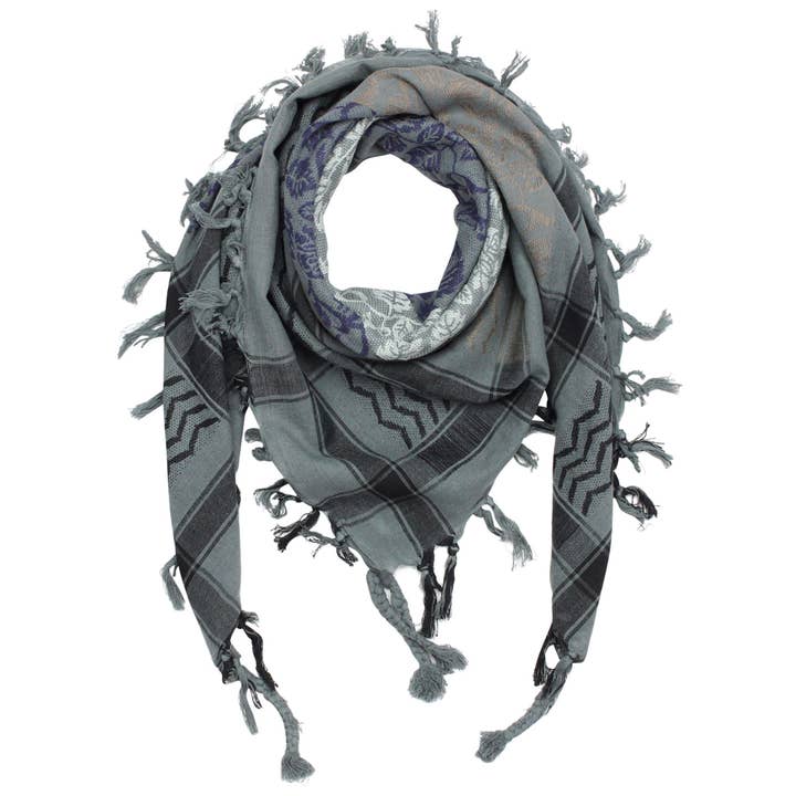 Palituch - Flower Pattern Colourful Multicolor 02 - Kufiya PLO Shawl for wholesale by Tribal Trade GmbH