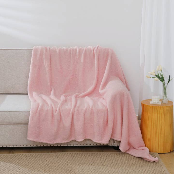BOD HOME - Wholesale Throw Blanket - Ultra Soft Pink Cotton Blanket1