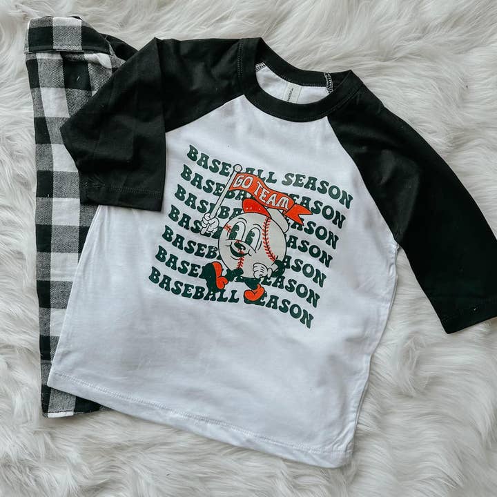 Baseball Season 3/4 Sleeve Boys Baseball Graphic Tee for wholesale by ZZ Threadz