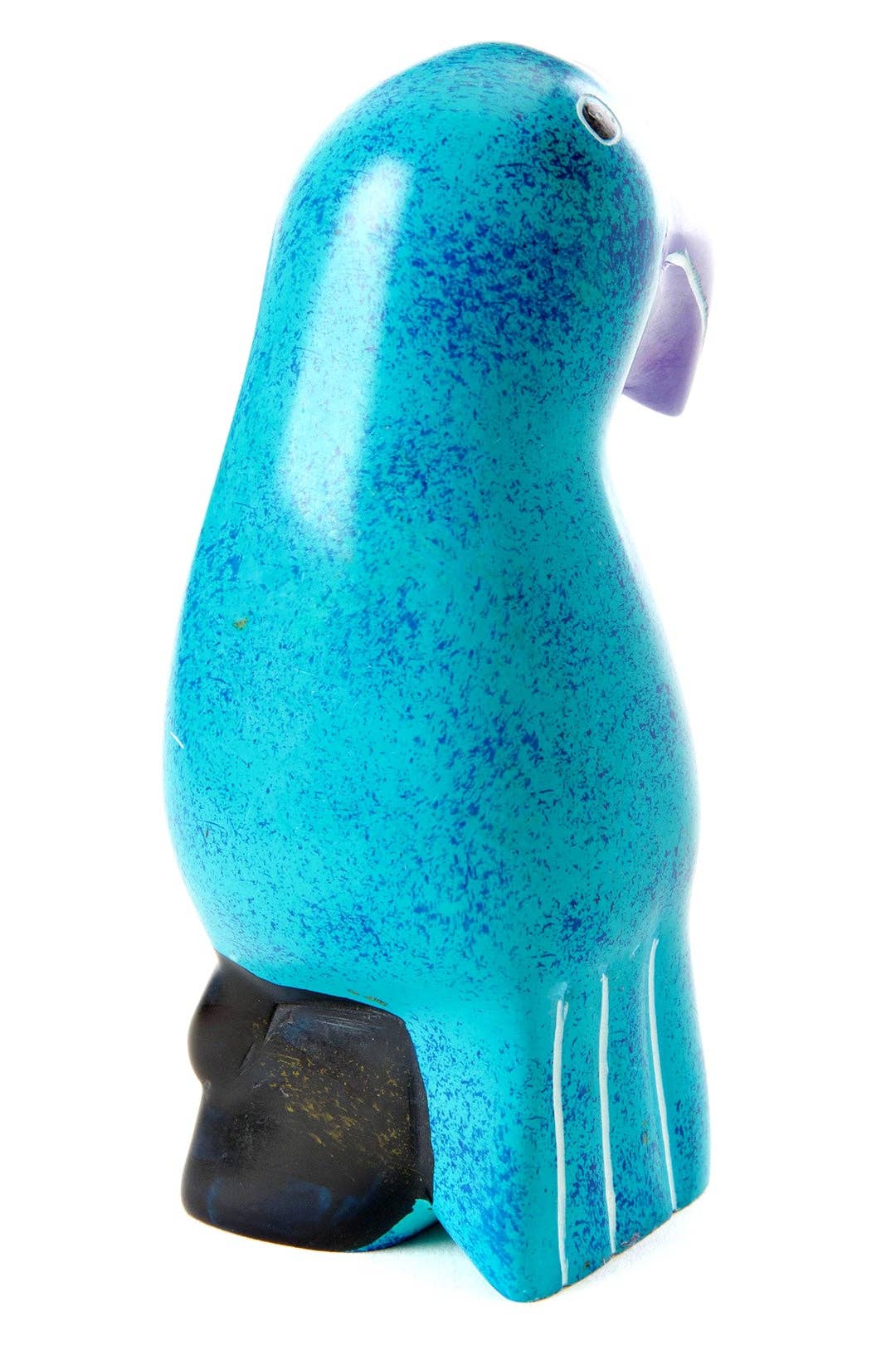 Swahili | AFRICAN MODERN - Wholesale Sculpture - Large Soapstone Twilight Toucan in Purple & Aqua1