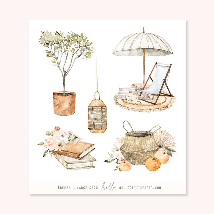 Brisa - pegatinas grandes de planificación decorativa para venta al por mayor de Hello Petite Paper