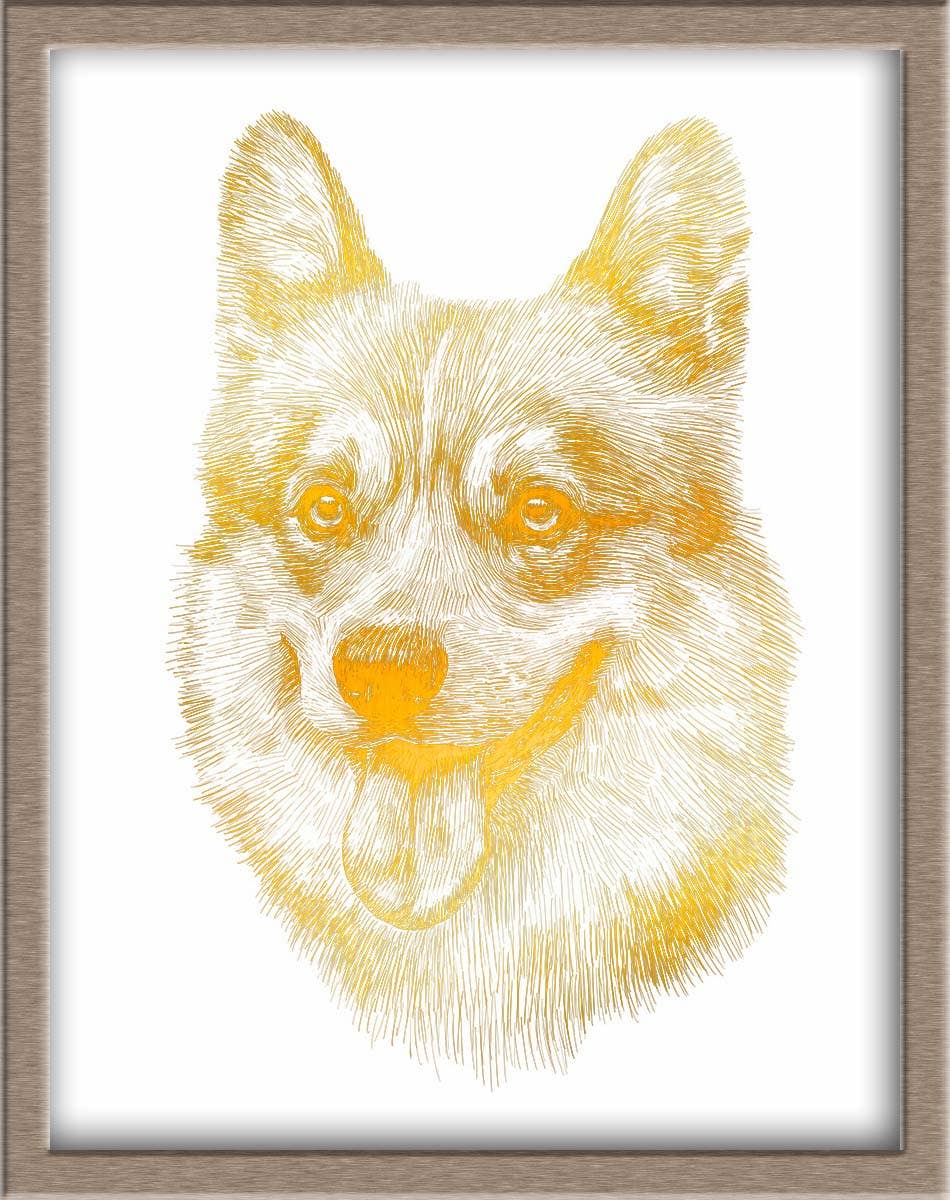 JoyousJoyfulJoyness - Wholesale Art Print - Corgi Foiled Art Print0