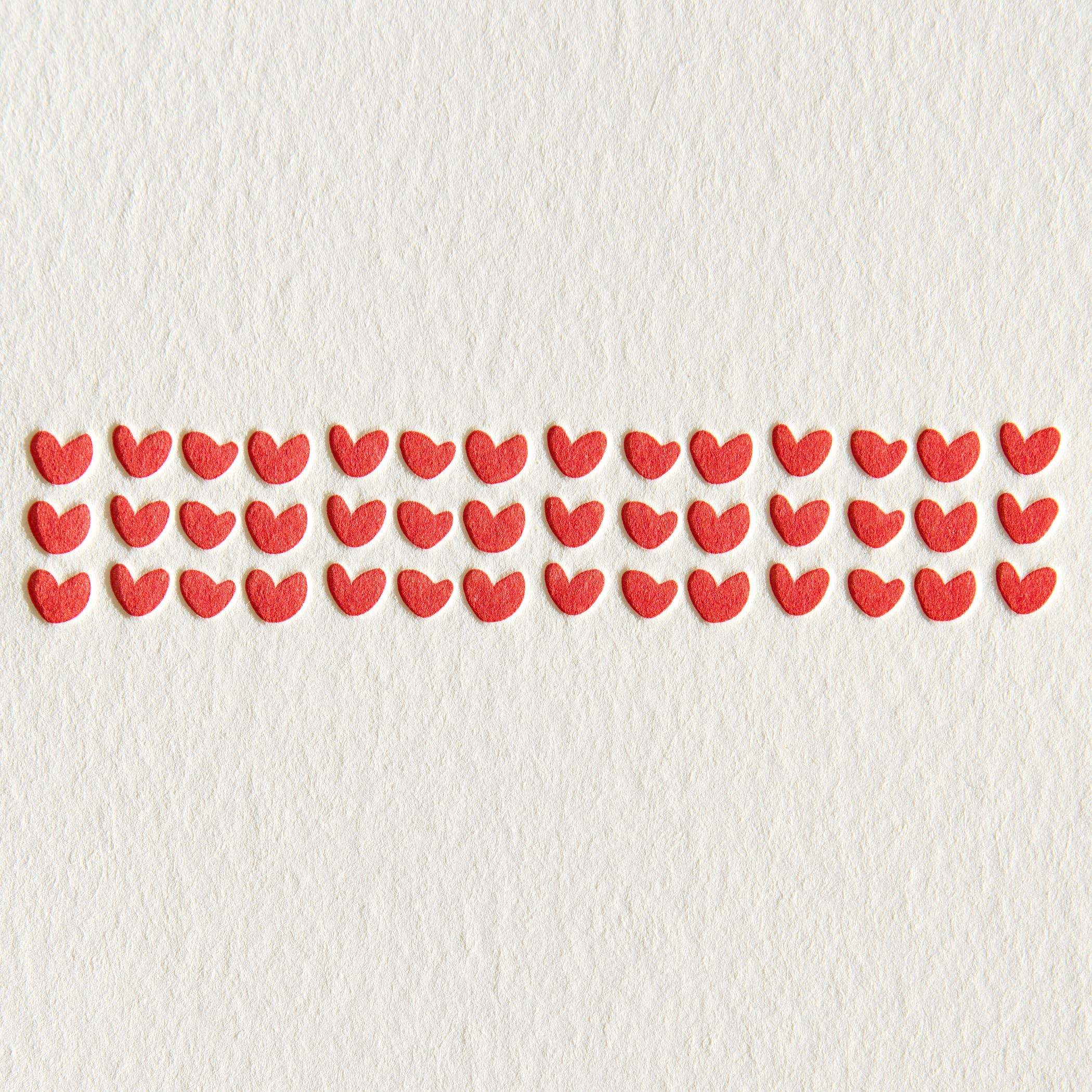 Shorthand Press - Wholesale Love Card - Hearts - Letterpress Greeting Card2