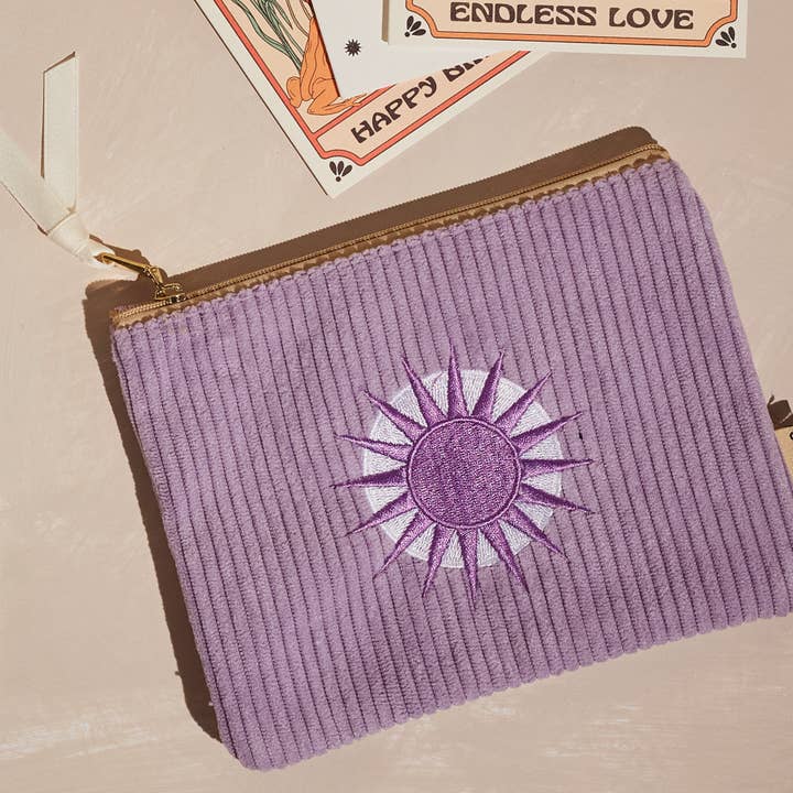 cai & jo - Wholesale Pouch - Women's - Corduroy Pouch in Lavender1