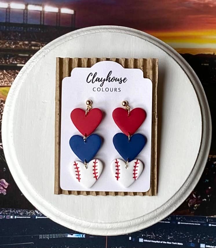 Clayhouse Colours - Wholesale Dangle Earrings - Cubs Baseball Earrings 2