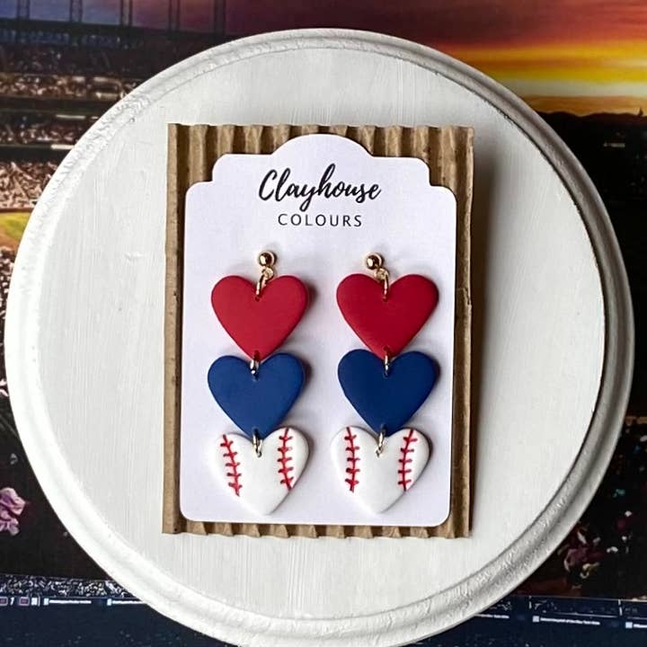 Clayhouse Colours - Wholesale Dangle Earrings - Cubs Baseball Earrings 2