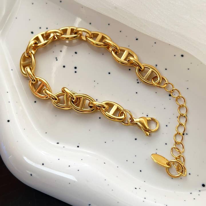 Effen Kleur Vergulde Titanium Stalen Armbanden voor wholesale door Gooddiy