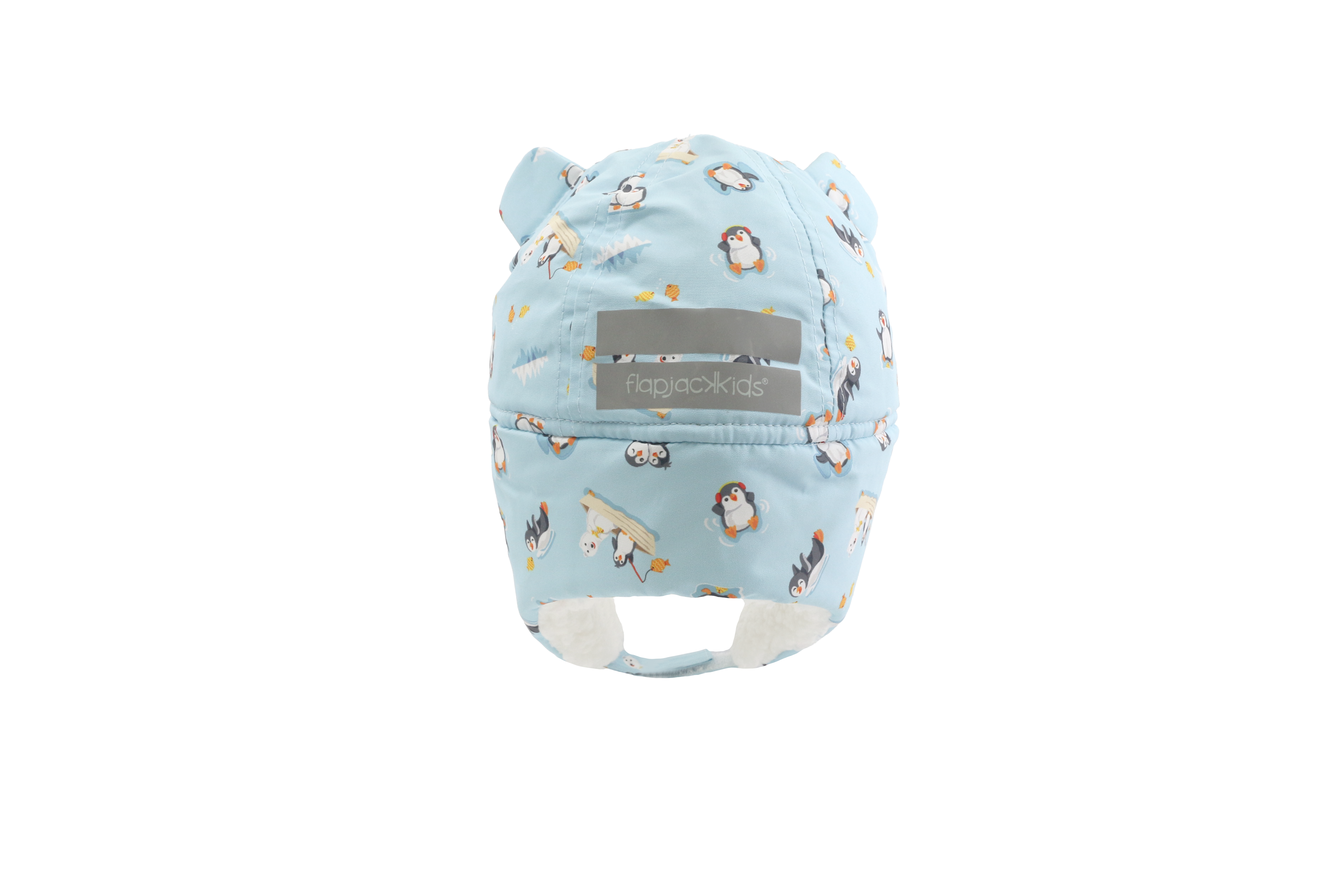 FlapJackKids – wholesale Trapper-/Bomberhattar – Barn – Vattenavvisande trapperhatt - Isfiskepenguin3