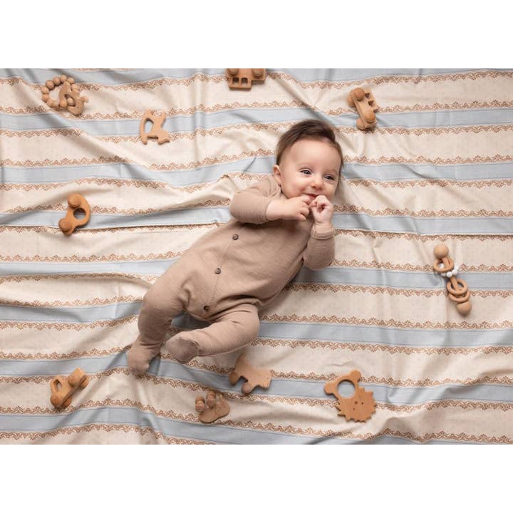 Heather Ribbed Footie and Hat for wholesale by Tricot Bebe