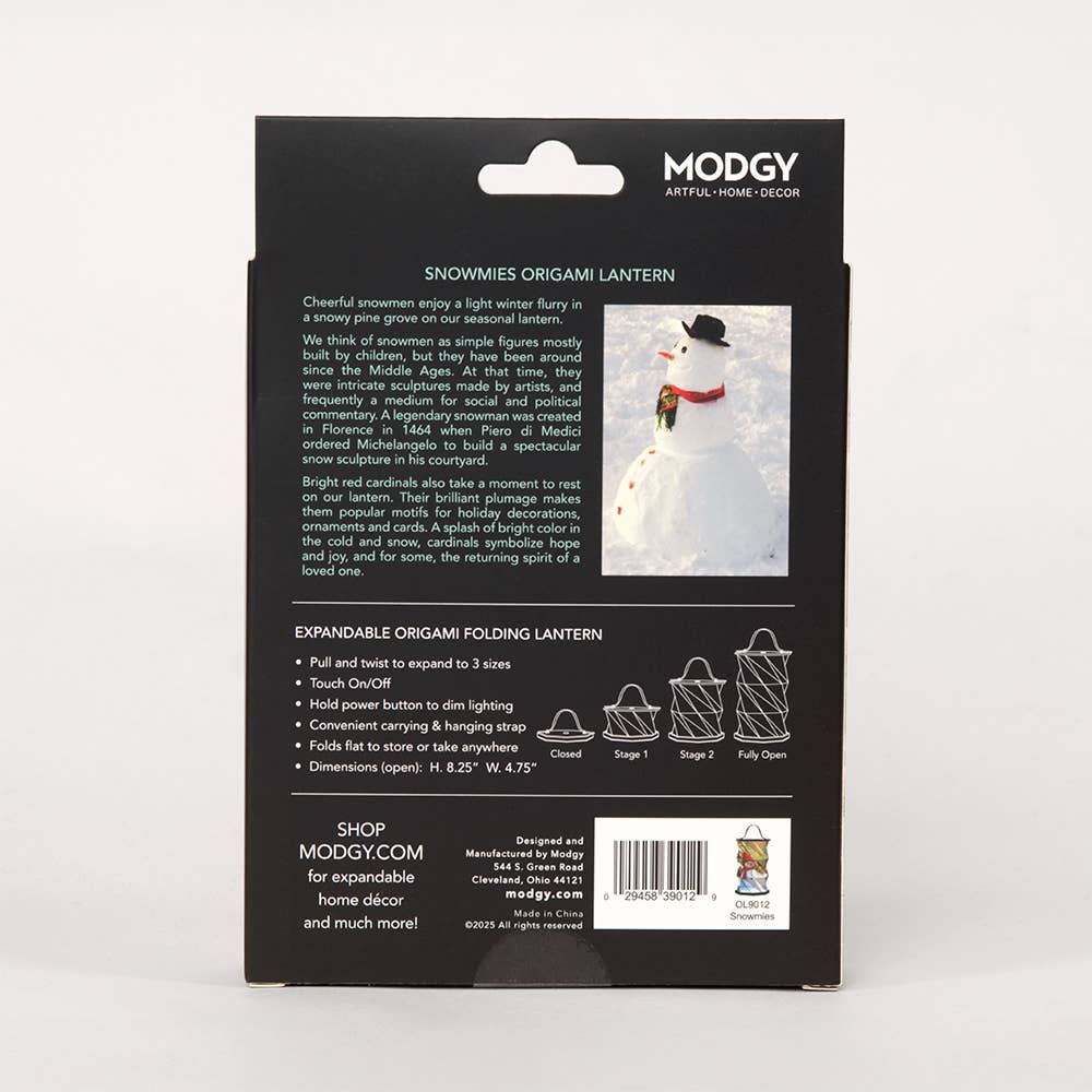 Modgy - Wholesale Lantern - Modgy Snowmies Origami Lantern 2