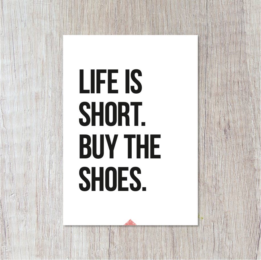 Momokin - Wholesale Postcard - Life is short. Buy the shoes.