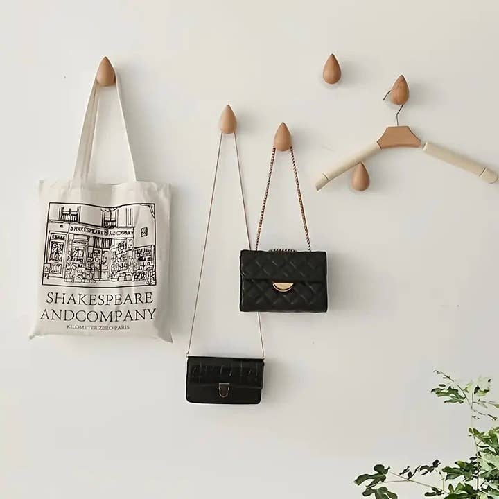 Huis Van Merken - Wholesale Wall Hook - 2pcs Wooden Teardrop Wall Hooks1