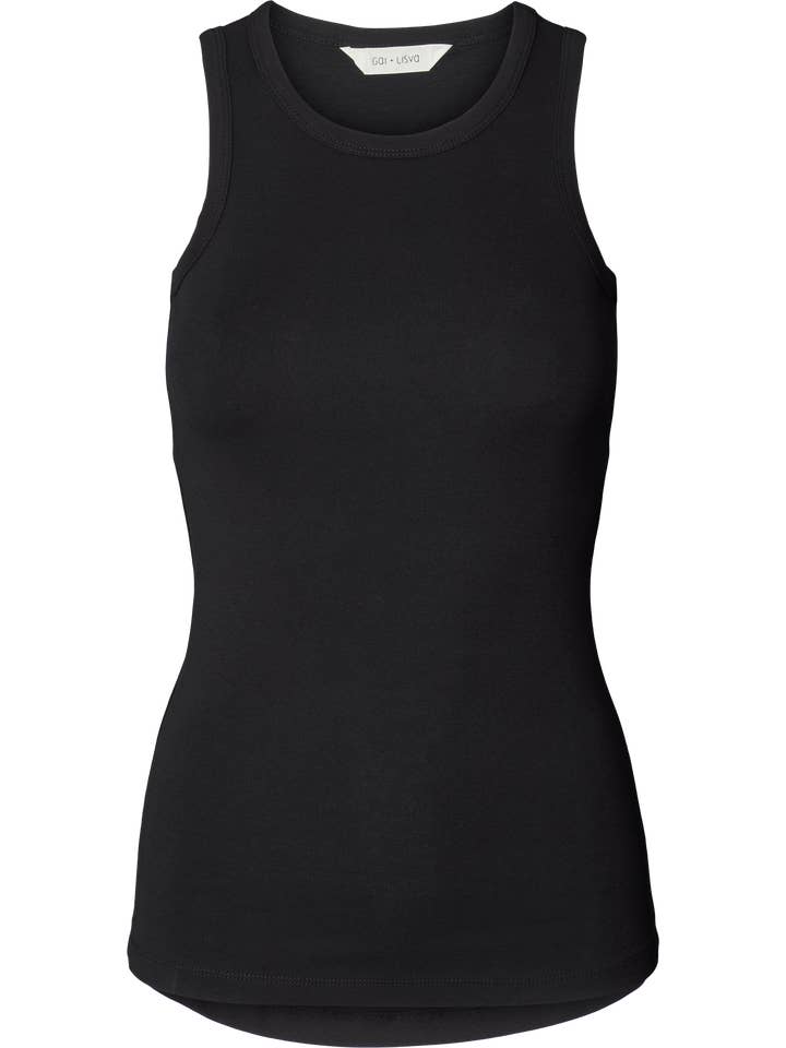 gai-lisva - Wholesale Tank Top - Women's - Alberte Cotton 1x1 RIB Top - Black