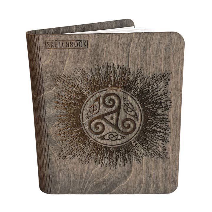 Wooden notebook “Sketchbook Triskel” - drawing for wholesale by HARMANDI