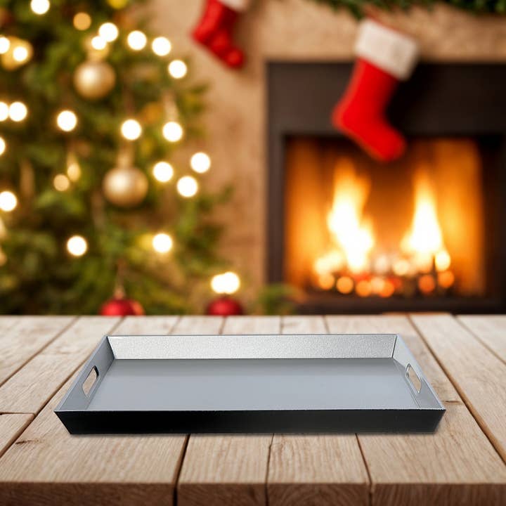 IH Casa Decor - Wholesale Serving Tray - RECT. SERVING TRAY WITH HANDLE (SILVER)1