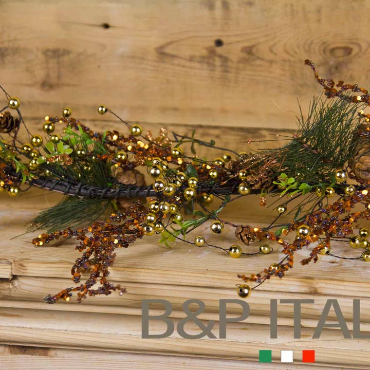 Pine cone garland 140 cm for wholesale by B&P Italia