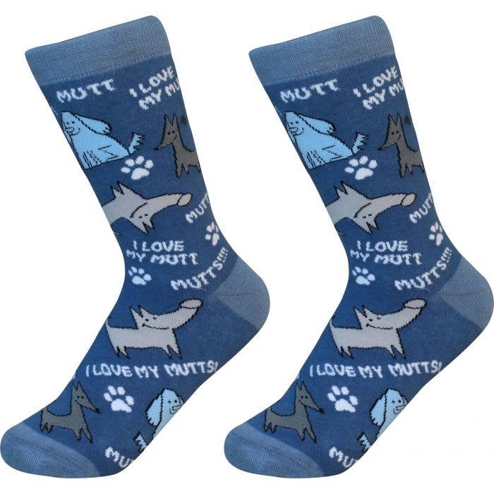 I Love My Mutt Socks - Unisex - Fun Novelty Dog Socks for wholesale by E&S Pets