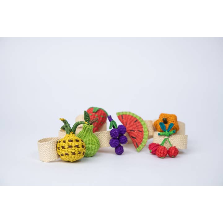 Argolas de Guardanapo Luxuosas em Palma Iraca Tecidas à Mão (Conjunto de 2) Obtidas de Forma Ética e Sustentável por atacado de Casa Bonita