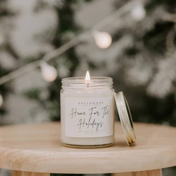 Hollowood Home and Candle - Wholesale Jar/Filled Candle - HOME FOR THE HOLIDAY |HOLIDAY CANDLE | 100% SOY WAX | 8 OZ