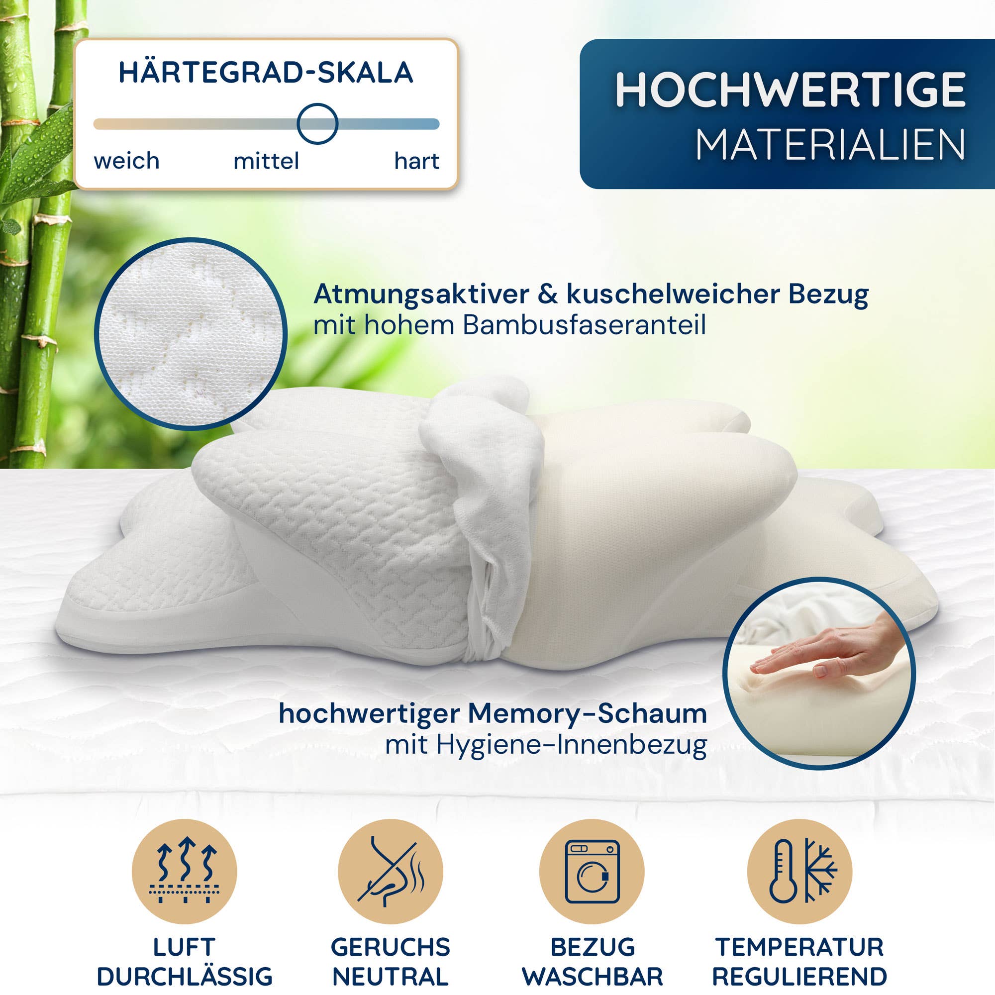 Simpurea – Almofada de cama por atacado – Almofada ortopédica de dormir "Bamboo"1