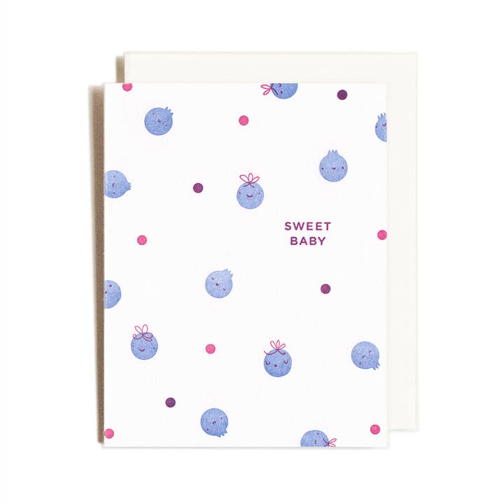 Homework Letterpress Studio – wholesale Baby card – Blueberry babies | Sweet | Letterpress Card