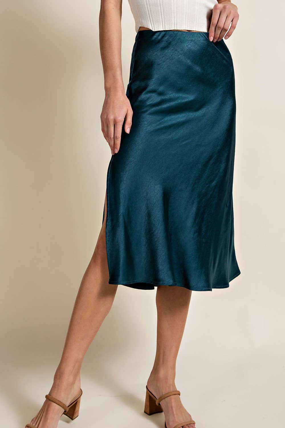 Peace Love Line - Wholesale Skirt - Women's - SLI4059 - SATIN MIDI SKIRT6