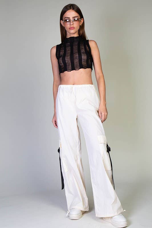 Rehab Lab - Wholesale Pants - Women's - Low Rise Cargo Parachute Pants With Contrast Strap9