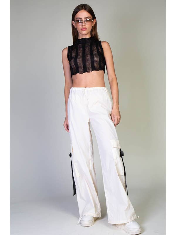 Rehab Lab - Wholesale Pants - Women's - Low Rise Cargo Parachute Pants With Contrast Strap9