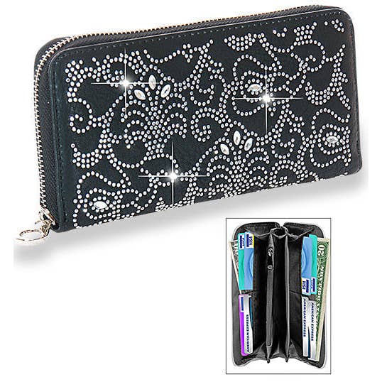 Handbag Express - Wholesale Wallet - Women's - Rhinestone Design Wallet