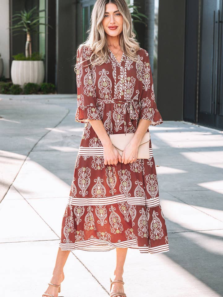 Vestido Maxi com Camadas Katie Trim por atacado de Threaded Pear